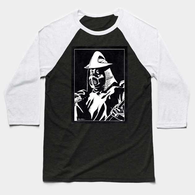 SHREDDER (Black and White) Baseball T-Shirt by Famous Weirdos